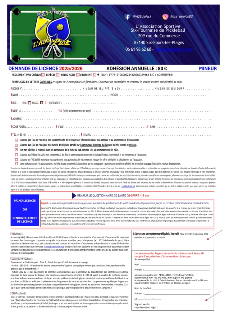 Licence Mineur